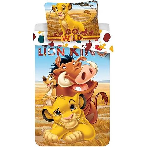 DISNEY PARURE DE LIT ROI LION 100 X 135 CM TAIE D'OREILLER 40 X 60 CM