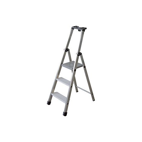 Escalera tipo tijera  transitable por un lado con peldaños extra