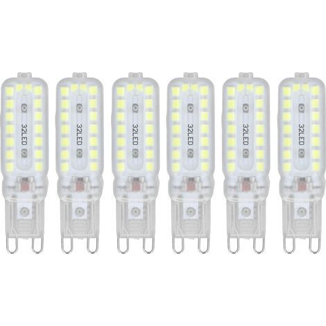 G9 7W LED Bulbs, Dimmable, 360° Lighting, Replacement Bulb for Wall Lamp, Desk Lamp, Cabinet, White, 220-240V, 6 Pieces (1/5)
