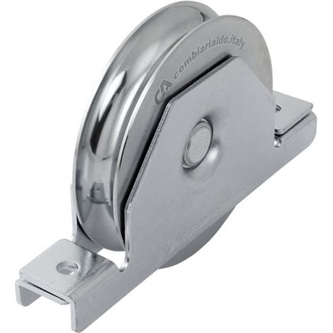 Metalideal  Galet support intérieur gorge ronde en inox - Pour rail 20 mm - Diamètre 120 mm (1/3)