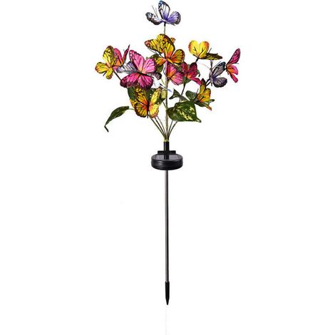 Lampe solaire LED pour pelouse, jardin, cour, simulation de papillon, lumière colorée (1/5)