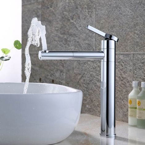 Robinets de lavabo 1 pièce, robinets de salle de bain, mélangeur de lavabo haut, robinet d'eau chaude et froide, robinet rotatif