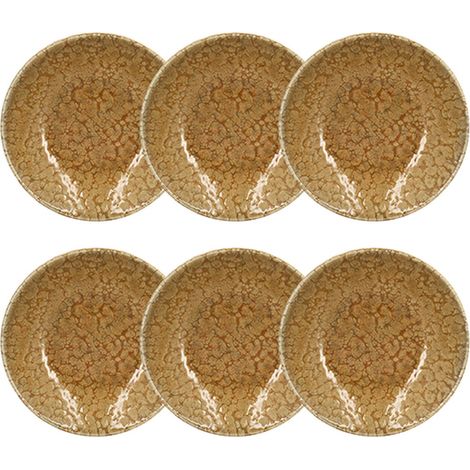 Lot de 6 assiettes creuses 20,5cm en grès, NATURA (1/3)