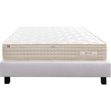 Ensemble Matelas Sublime, 20 cm, mousses haute densité, ferme, face été/hiver + sommier gris ep20cm, 90x190cm (1/5)