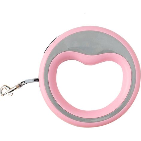 Jeffergarden Laisse Automatique pour Chien et Chat – Rétractable Lourd, 5M, Confort Poignée Ergonomique (Couleur Rose) (1/5)