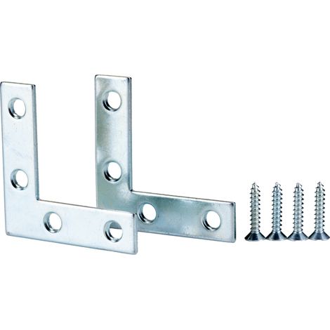 Equerre d'assemblage de 50 x 50mm x 13mm en Acier Plaqué Zinc ( Prix pour Sachet de 2 )