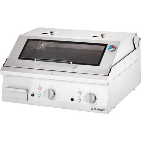 Plancha électrique nervurée avec couvercle 8,1 kW - Stalgast (1/4)