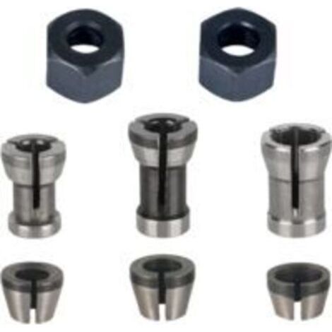 Pair Lntyq Mandrin de Fraiseuse - Lot de 8, Collet Mandrin Affleureuse (6 mm, 6.35 mm, 8 mm), Pince de Serrage Defonceuse (1/4)