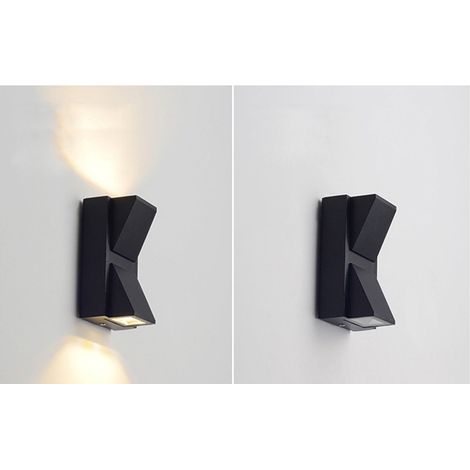 Applique murale extérieure avec boîtier en plastique, étanche, double éclairage supérieur et inférieur, ABS, lumière neutre pour balcons, terrasses, couloirs et passages. (1/5)