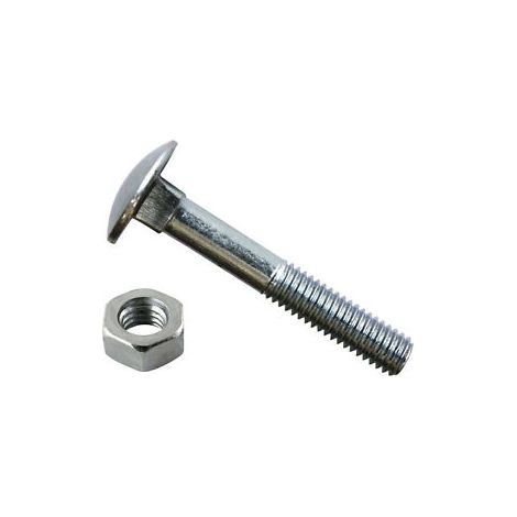 ORECA - BLISTER 4 BULLONI TESTA TONDA CON DADO ESAGONALE 5X40 mm IN FERRO ZINCATO (1/2)
