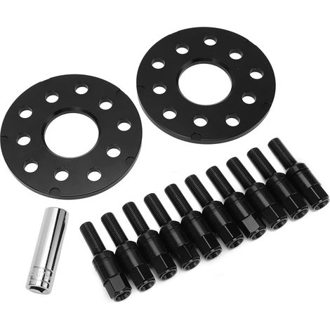 2 Adaptateurs d'entretoises de Roue Centrés sur Moyeu en Alliage d'aluminium de 8 Mm avec Boulons pour Véhicules A5A8 (1997-2008) et T Reg - et Faciles à Installer (Black) (1/5)