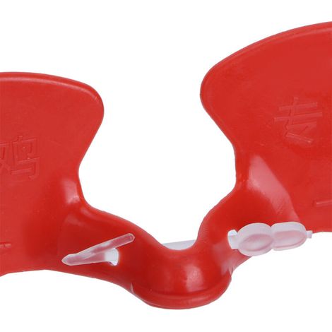 Anti-Pickelbrillen für Hühner [Landwirtschaftliche Ausrüstung] - 500 Stück, rot, ABS, 8 x 3 cm - Verhindert Kämpfe und verbessert die Produktivität