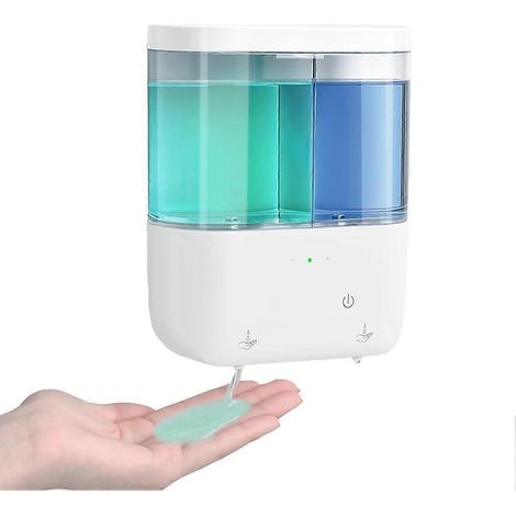 Automatischer Seifenspender, berührungslose Spülmittelpumpe, 2 x 500 ml, Doppelsensor für Flüssigseife, für den privaten und gewerblichen Gebrauch (1/5)