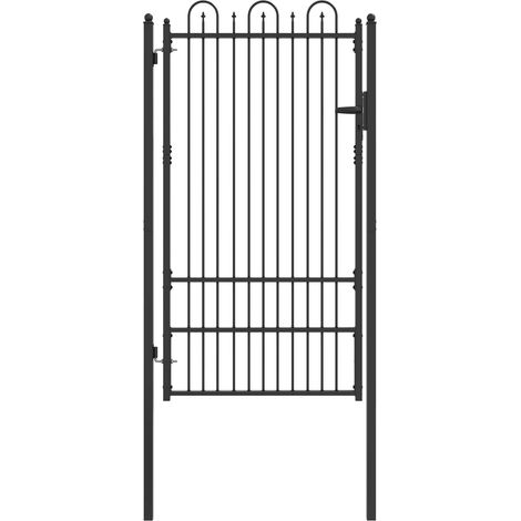 Fence Gate HORST 100 x 175 cm Steel Black Lockable vidaXL
