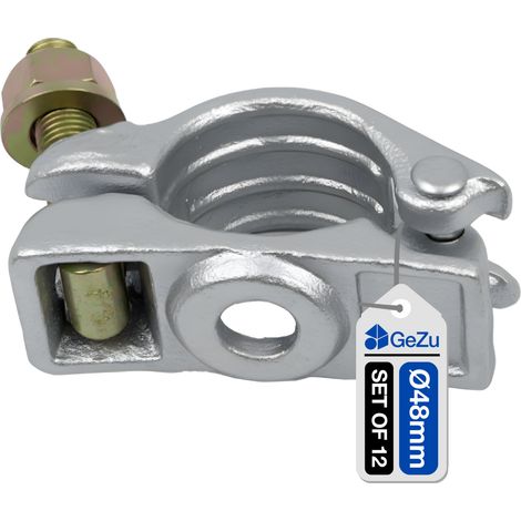 Lot de 12 Accouplement échafaudage galvanoplastie 48 x 48 mm – serre‑joint pour tuyau acier construction – GeZu Impex
