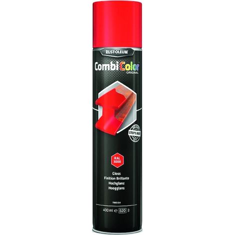 Peinture anti-rouille COMBICOLOR aérosol - rouge RAL 3000 - 400 mL - RUST-OLEUM