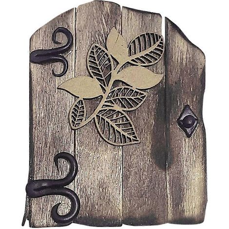 Porte miniature en forme de feuille, décoration d'extérieur, porte féerique, accessoires de jardin, décoration de Noël (1/5)