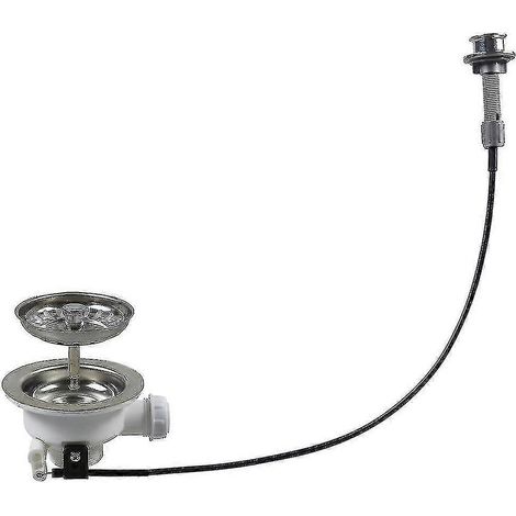 Système de drainage pour évier - Filtre de cuvette de cuisine avec commande par câble, kit de drainage pour évier (1/5)