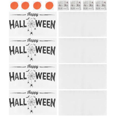 Halloween-Wandaufkleber, 4er-Set, Tapete für Wohnzimmer, Schlafzimmer, Fensterdekoration