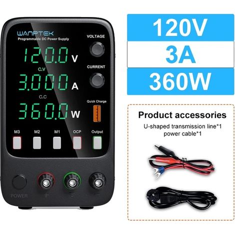 Alimentation DC, Sortie 30V, Courant Réglable, APS1203H 120V 3A (1/2)