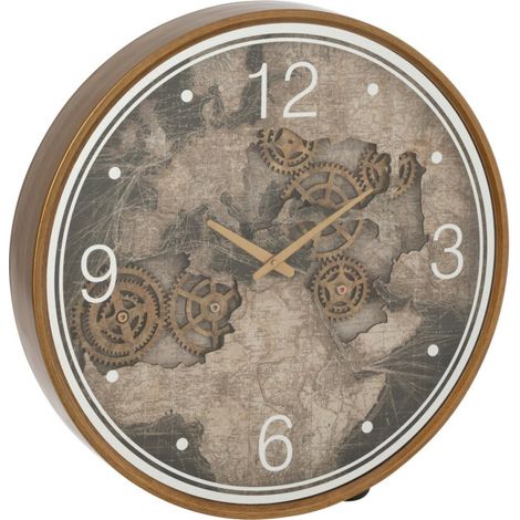Horloge Murale "Carte Europe" 60cm Or (1/3)