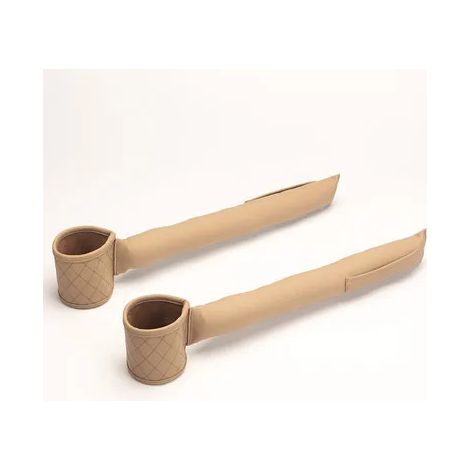 (2 pièces beiges) Poches universelles en cuir pour sièges auto, coussin anti-fuite, rangement souple pour téléphone et cartes, porte-gobelet (1/5)