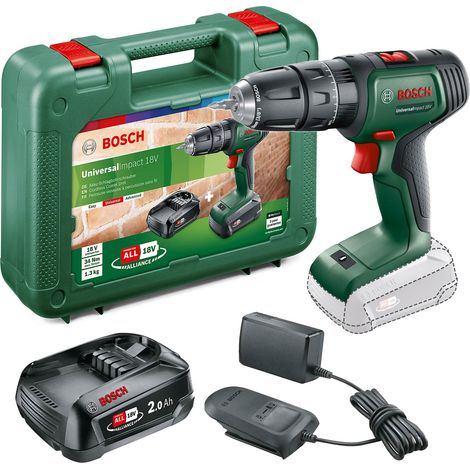 Bosch UniversalImpact 18v Cordless Combi Hammer Drill Power For ALL - 1 x 2ah (1/5)