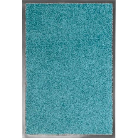 Paillasson lavable, cyan, 40 x 60 cm (1/5)
