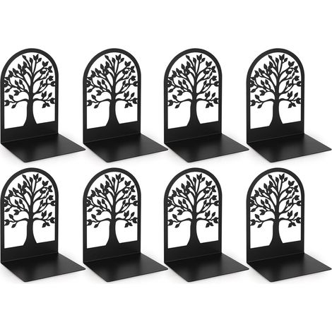 Serre Livre - Acier Inoxydable - 12 x 10 x 16,5 cm - Pour Étagère Bureau École - 4 Paires