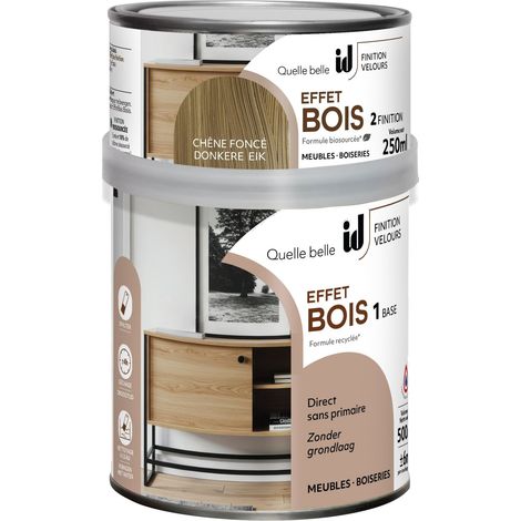 KIT PEINTURE EFFET BOIS CHÊNE FONCE POUR MEUBLES ET OBJETS - ID PARIS