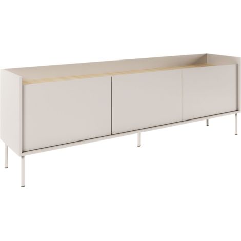 Selsey TOVI – Meuble TV 3 portes – cachemire/chêne Lindberg– 175 cm