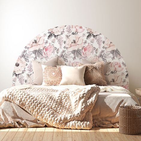 Stickers tête de lit - Fleurs - 160 x 130 cm - Pour lits (120 à 140 cm) - Adhésif MAT (1/2)