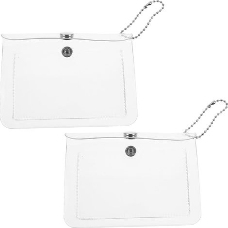 Pochettes Transparentes avec Sangle de Cou Portables en PVC Lot de 2 pour Pièces de Monnaie, pour Déplacements et Sorties Faciles (1/5)