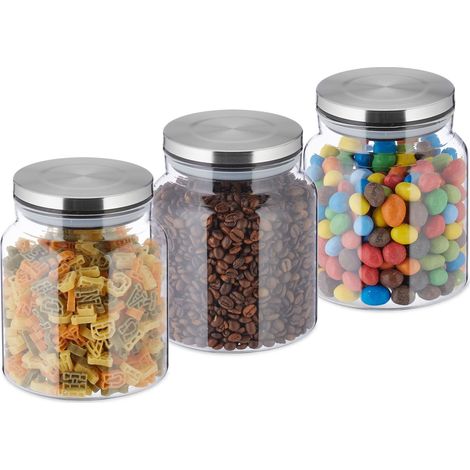 Set mit 3 vorratsglasern mit deckel 1100 ml 883