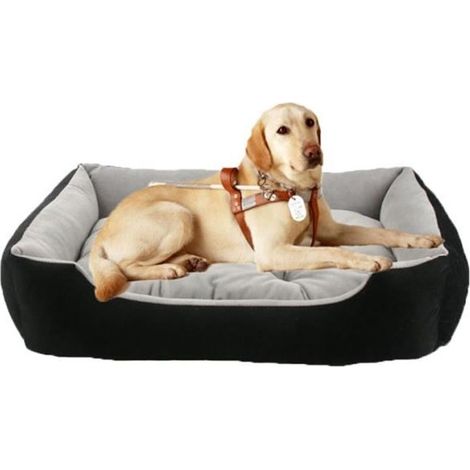 Panier pour Chien Lavable avec Coussin Réversible Et Déhoussable, Canapé pour Chien, Lit pour Chiens, Ou Chats,Noir,XL(70x52x15cm) (1/2)
