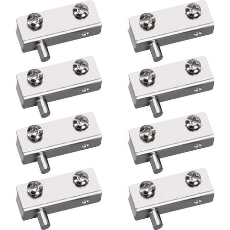 Lot de 8 Charnières Pivotantes sans Cadre pour Porte en Verre avec Broche Réglable en Fer pour Porte en Verre de 3 à 6 mm (1/5)