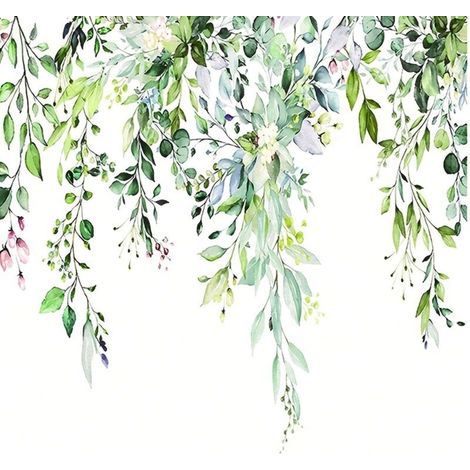 Rideau de douche 1 pièce, motif feuille fraîche nordique, polyester imprimé numérique eucalyptus, séparateur de salle de bain 180200cm (1/5)