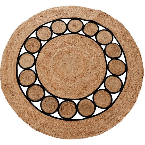 Boho-Teppich aus Jute, rund, Ø 120 cm
