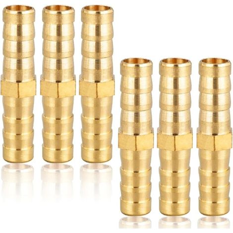 ZVD Raccords de tuyauterie en laiton 8 mm (5/16"), 6 pièces, cannelure droite, douille, filetage, connecteur de tuyau (1/3)