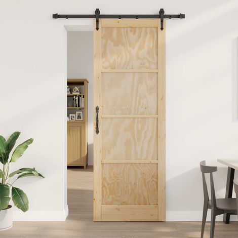 vidaXL Porte coulissante ORKDAL Naturel 83 x 232 cm Bois de pin massif
