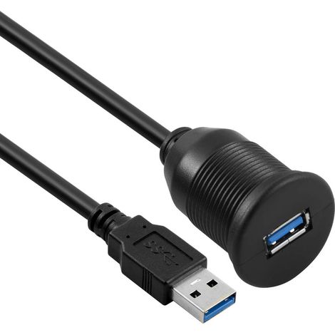 Cavo di prolunga USB 3.0 da 1 metro e 3,3 piedi per montaggio a filo del pannello per auto, barca, moto