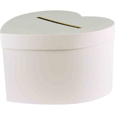 MégaCréa DIY - Urne coeur en carton pour cagnotte cadeau 24,5 cm