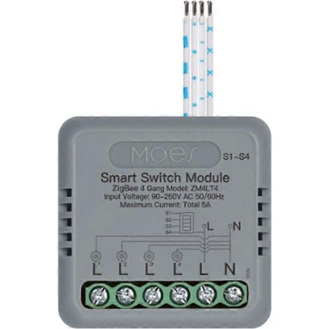 MOES Zigbee Sprachsteuerungsmodul mit Timer für Alexa/Google Home und 4 Schaltern (1/5)