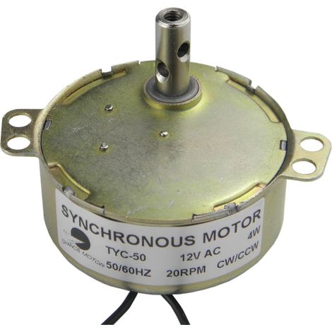 TYC-50 AC 12V Speed Synchronous Motor 20-24RPM CW/CCW 4W Power Electric Motor Gear Synchro Motor Torque 1.2kgf.cm (1/5)