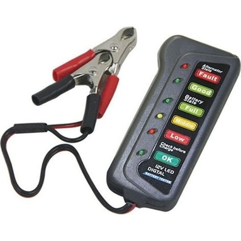 Testeur De Batterie - 12 V 15 A - Pour Voiture Moto - Affichage 6 LED - Câble 27 Cm - 1 Pièce (1/5)