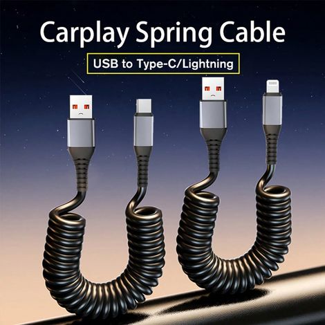 1 Pcs Câble de charge rapide rétractable haute efficacité USB vers Type C, compatible avec iPhone 17 Pro Max Plus, 16, 15, 14, 13, 12...