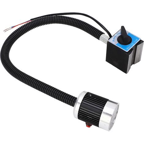 Lampe LED pour machine-outil AC220V 5W, flexible à col de cygne, base magnétique, éclairage blanc doux haute luminosité, luminaire pour tour CNC et fraiseuse. (1/5)