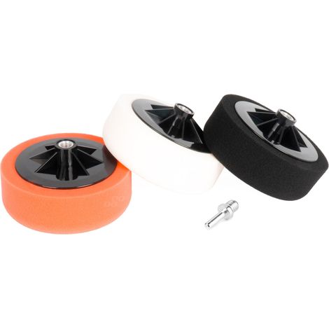 Polierschwamm-Set 3x150mm Polierschwämme + M14 Adapter amio-03703 (1/5)