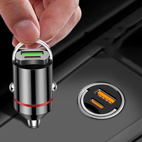 Caricabatterie da auto USB ultraveloce da 100 W, adattatore per accendisigari USB-A/USB-C. (1/5)