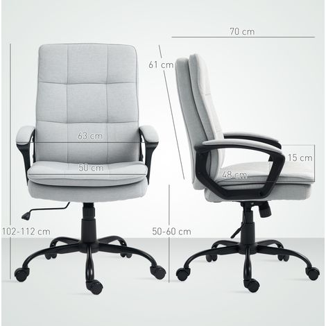 MEUBLIV Sedia da ufficio ergonomica grigia con braccioli, altezza regolabile e funzione dondolo (1/4)
